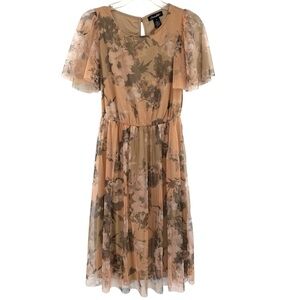 Candalite Floral Tulle Midi Dress